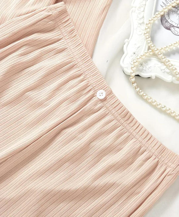 Pyjama femme rose élégant – Ensemble confortable et doux pour la maison