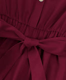 Robe midi rouge élégante avec ceinture – Silhouette féminine et allure sophistiquée